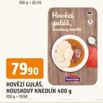 Trefa Hovězí guláš, houskový knedlík 400 g nabídka