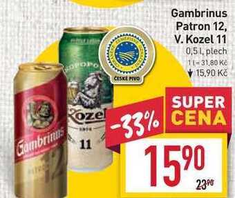 Billa Gambrinus patron 12 0,5l nabídka