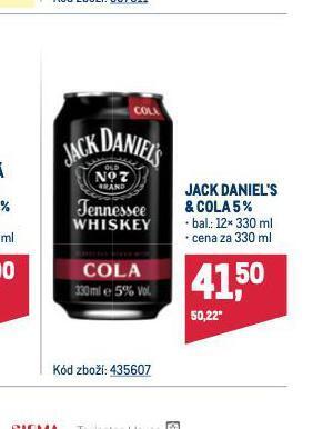 Makro Jack daniel´s & cola 5% nabídka