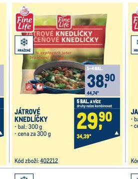 Makro Játrové knedlíčky nabídka