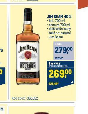 Makro Jim beam 40% nabídka