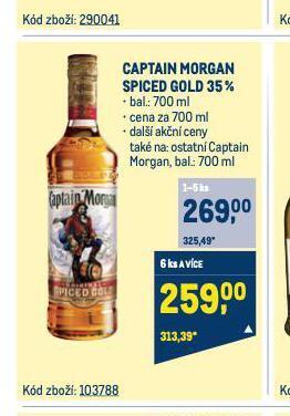 Makro Captain morgan spiced gold 35% nabídka