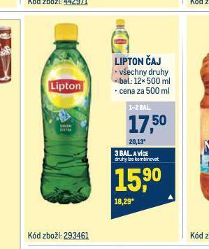 Makro Lipton čaj nabídka