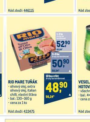 Makro Rio mare tuňák nabídka