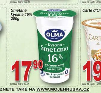 Hruška Olma smetana kysaná 16% nabídka