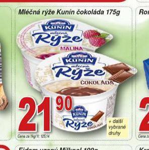 Hruška Mléčná rýže kunín čokoláda nabídka