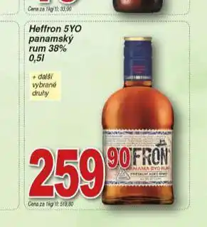 Hruška Heffron 5yo panamský rum 38% nabídka