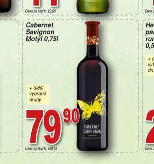Hruška Cabernet savignon motýl nabídka