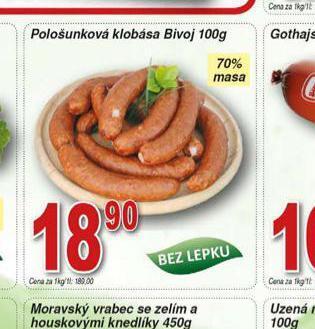 Hruška Pološunková klobása nabídka