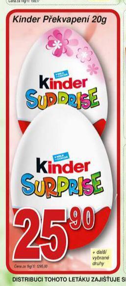 Hruška Kinder překvapení nabídka