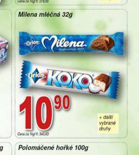 Hruška Milena mléčná nabídka