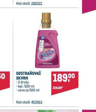 Makro Vanish odstraňovač skvrn nabídka