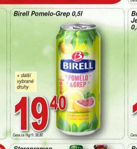 Hruška Birell pomelo-grep nabídka