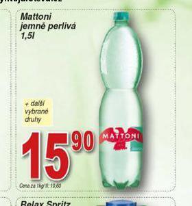 Hruška Mattoni jemně perlivá nabídka