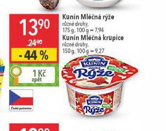 Globus Kunín mléčná rýže nabídka