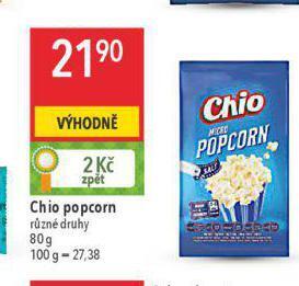 Globus Chio popcorn nabídka