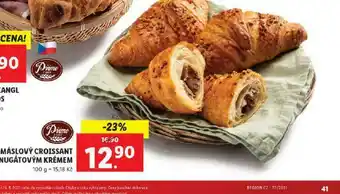 Lidl Máslový croissant s nugátový krémrm nabídka