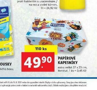Lidl Papírové kapesníky nabídka
