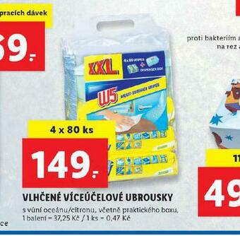 Lidl W5 vlhčené víceúčelové ubrousky nabídka
