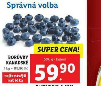 Lidl Borůvky kanadské nabídka