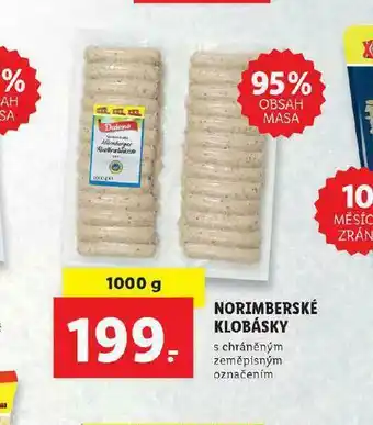 Lidl Norimberská klobása nabídka