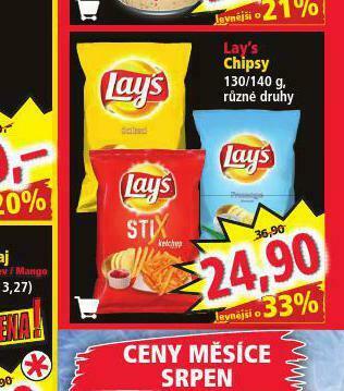 Norma Lay´s chipsy nabídka