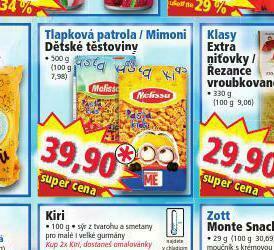 Norma Tlapková patrola / mimoni dětské těstoviny nabídka