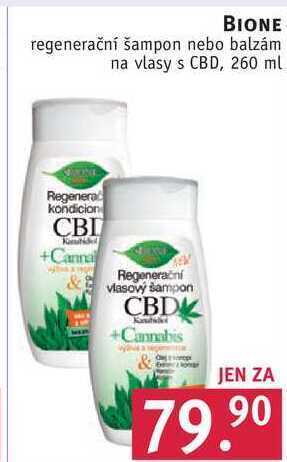 Rossmann Bione regenerační šampon na vlasy s cbd, 260 ml nabídka