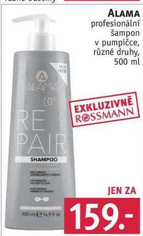 Rossmann Alama profesionální šampon v pumpičce, 500 ml nabídka