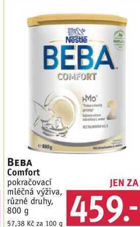 Rossmann Beba comfort pokračovací mléčná výživa, 800 g nabídka