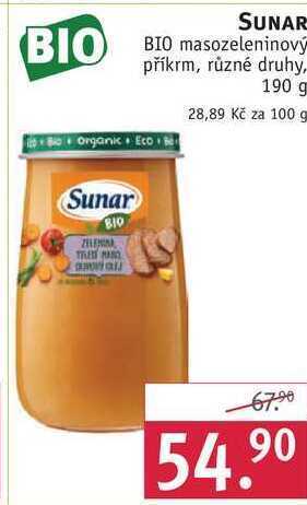Rossmann Sunar bio masozeleninový příkrm, 190 g nabídka