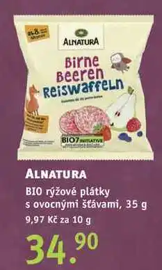 Rossmann Alnatura bio rýžové plátky, 35 g nabídka