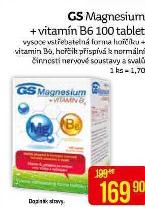 Teta Gs magnesium + vitamín b6 100 tablet nabídka