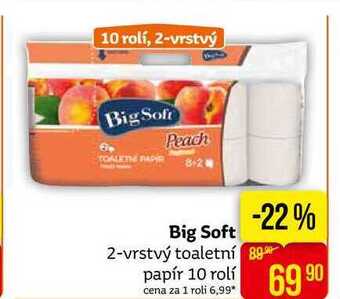 Teta Big soft 2-vrstvý toaletní papír 10 rolí nabídka