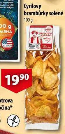 CBA Cyrilovy brambůrky solené, 100 g nabídka