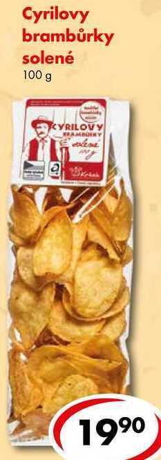 CBA Cyrilovy brambůrky solené, 100 g nabídka