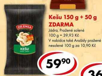 CBA Kešu, 150 g + 50 g zdarma nabídka