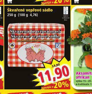 Škvařené vepřové sádlo