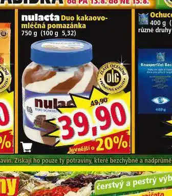 Norma Nulacta duo kakaovo-mléčná pomazánka nabídka