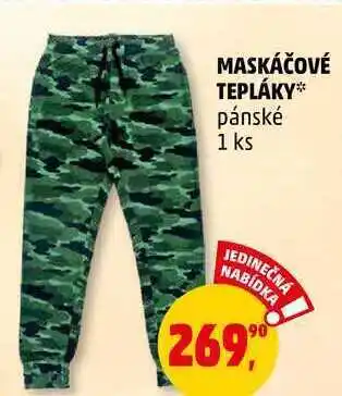 Penny Market Maskáčové tepláky pánské, 1 ks nabídka