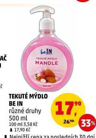 Penny Market Tekuté mýdlo be in, 500 ml nabídka