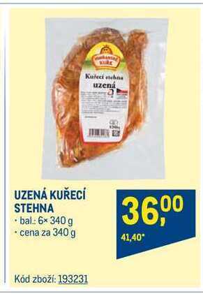 Makro Vodňanské kuře uzená kuřecí stehna 340 g nabídka
