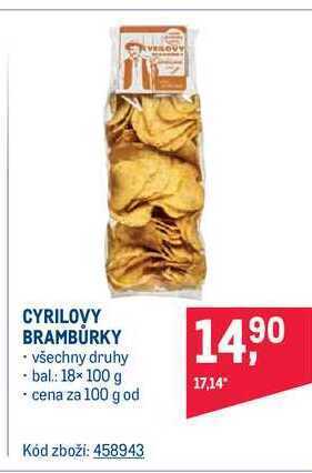 Makro Krajči cyrilovy brambůrky 100 g nabídka