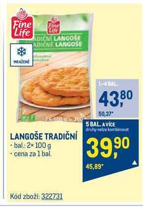 Makro Fine life langoše tradiční 2 x 100 g nabídka