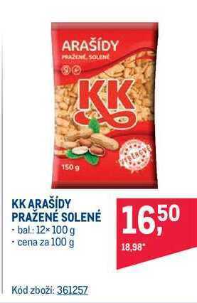Makro Kk arašídy pražené solené 100 g nabídka