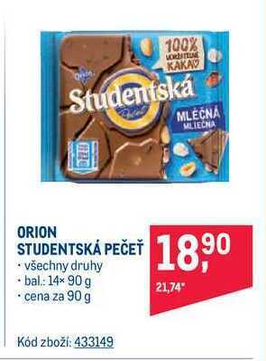 Makro Orion studentská pečeť 90 g nabídka