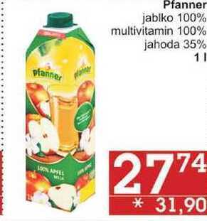 Jip Pfanner jablko 100%, 1 l nabídka
