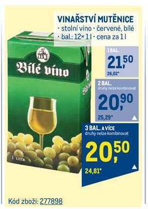 Makro Vinařství mutěnice stolní víno 1 l nabídka