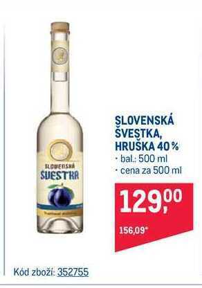 Makro St. nicolaus slovenská švestka / hruška 40% 500 ml nabídka