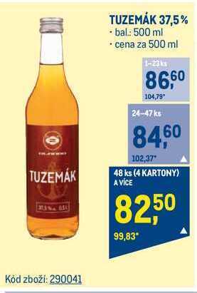 Makro Tuzemák 37,5% 500 ml nabídka